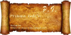 Prikopa Iván névjegykártya